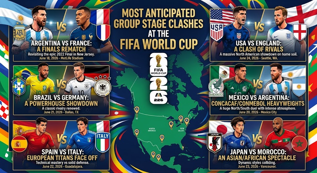 Most Anticipated Group Stage Clashes at the FIFA World Cup 2026