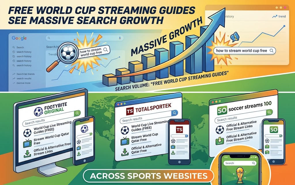 Free World Cup Streaming Guides See Massive Search Growth Across Sports Websites