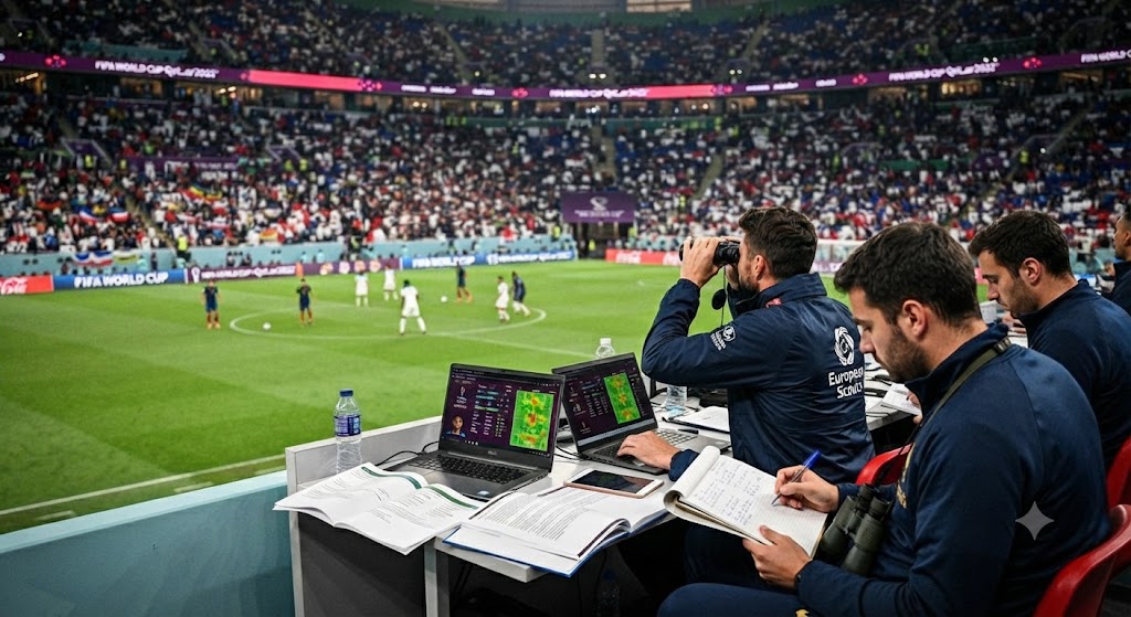 Football Scouts Monitor Breakout Stars During the FIFA World Cup