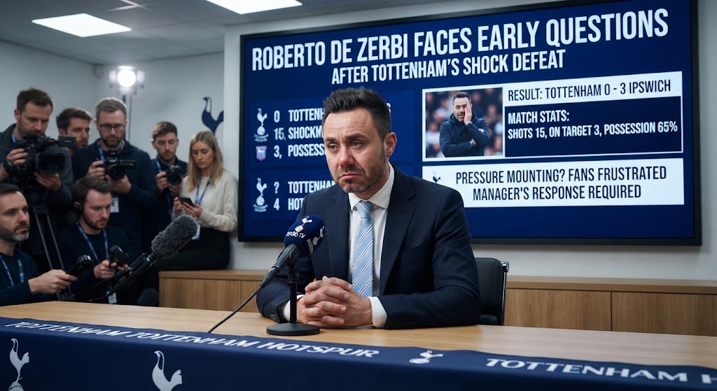 Roberto De Zerbi Faces Early Questions After Tottenham’s Shock Defeat